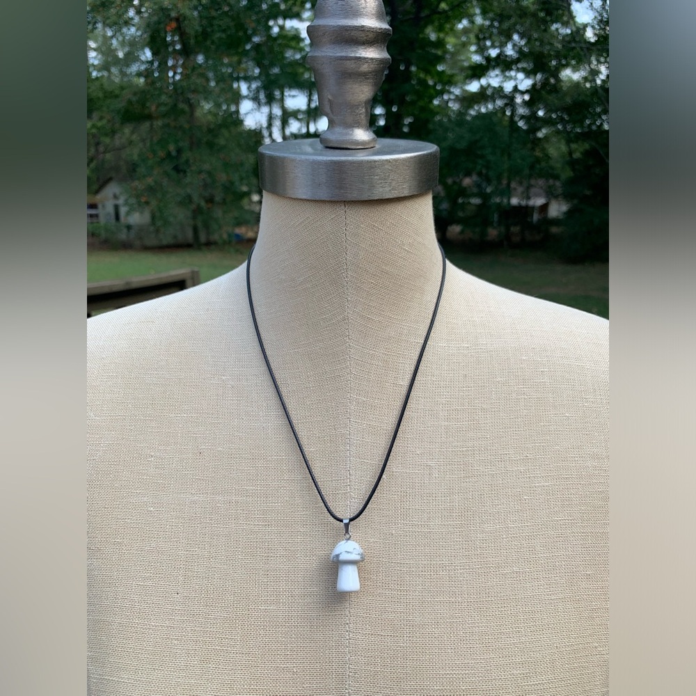 Handmade Genuine Stone Mushroom Amulet Necklace - Picture 2 of 14